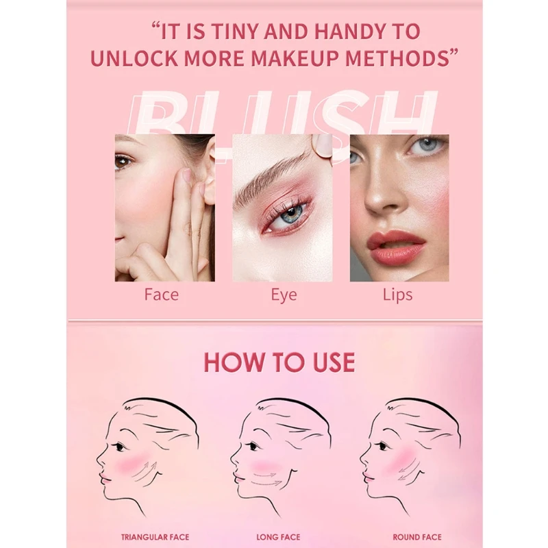 

Q1QD Cheek Blusher Shimmer Blush Stick Face Makeup Highlighter Bronzer Contour Cream Long-lasting Facial Cosmetics Tool