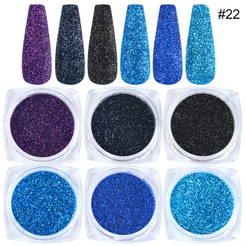 Box Shining Sugar Effect Nail Glitter Powder Laser Candy Nail Art Pigment Flakes Dust Coloful Nail Decor Accessories LA1539-28