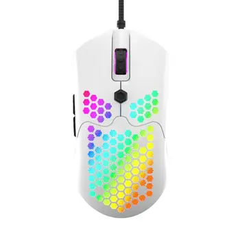 

M5 Hollow-out Honeycomb Shell Gaming Mouse Colorful RGB Backlit Light Wired Mice with 7 Buttons for Game Lovers