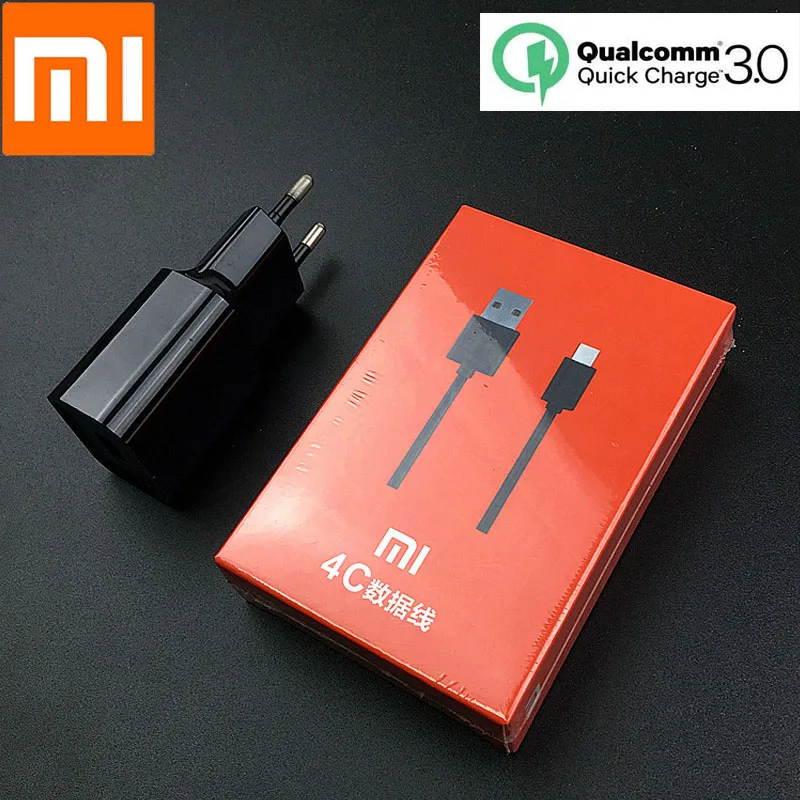 Оригинальное Xiaomi mi a2 быстрое зарядное устройство QC 3,0 Quick Charge EU адаптер для mi 9 8 6 5 mi 5 s mi x 2 2 s max 2 3 6x6 type C кабель для передачи данных