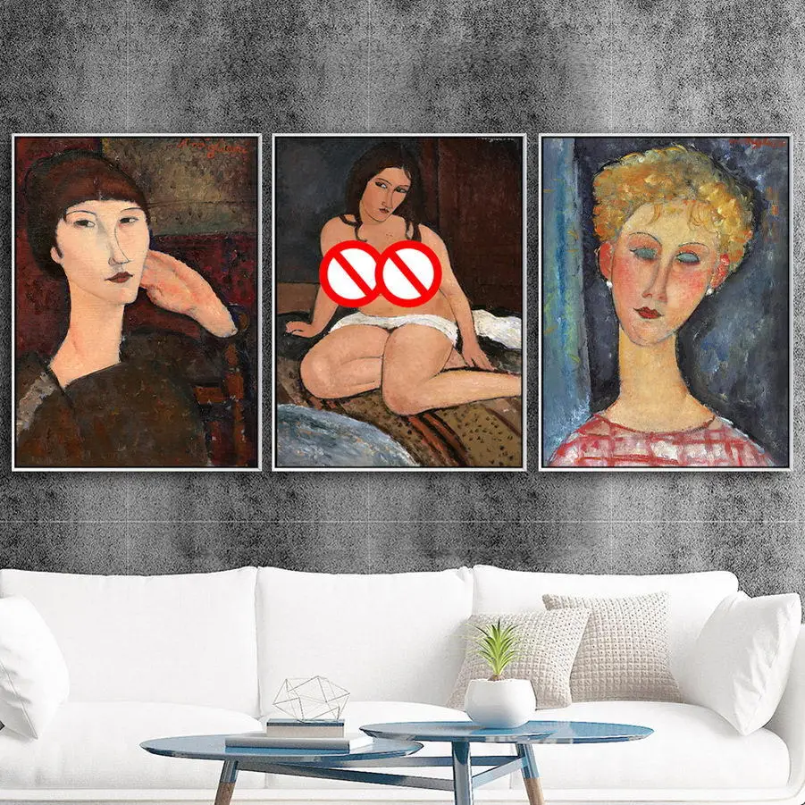 

Italy Giclee Print Painting Core Customizable Modigliani European Style Classical Figure Restaurant Hanging Painting Heart