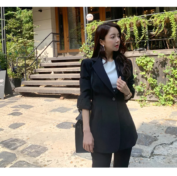 Business Uniform Women Flares Pant Suits 2 Piece Set slim Blazer Jacket Office lady business office wortrumpet female pants suit