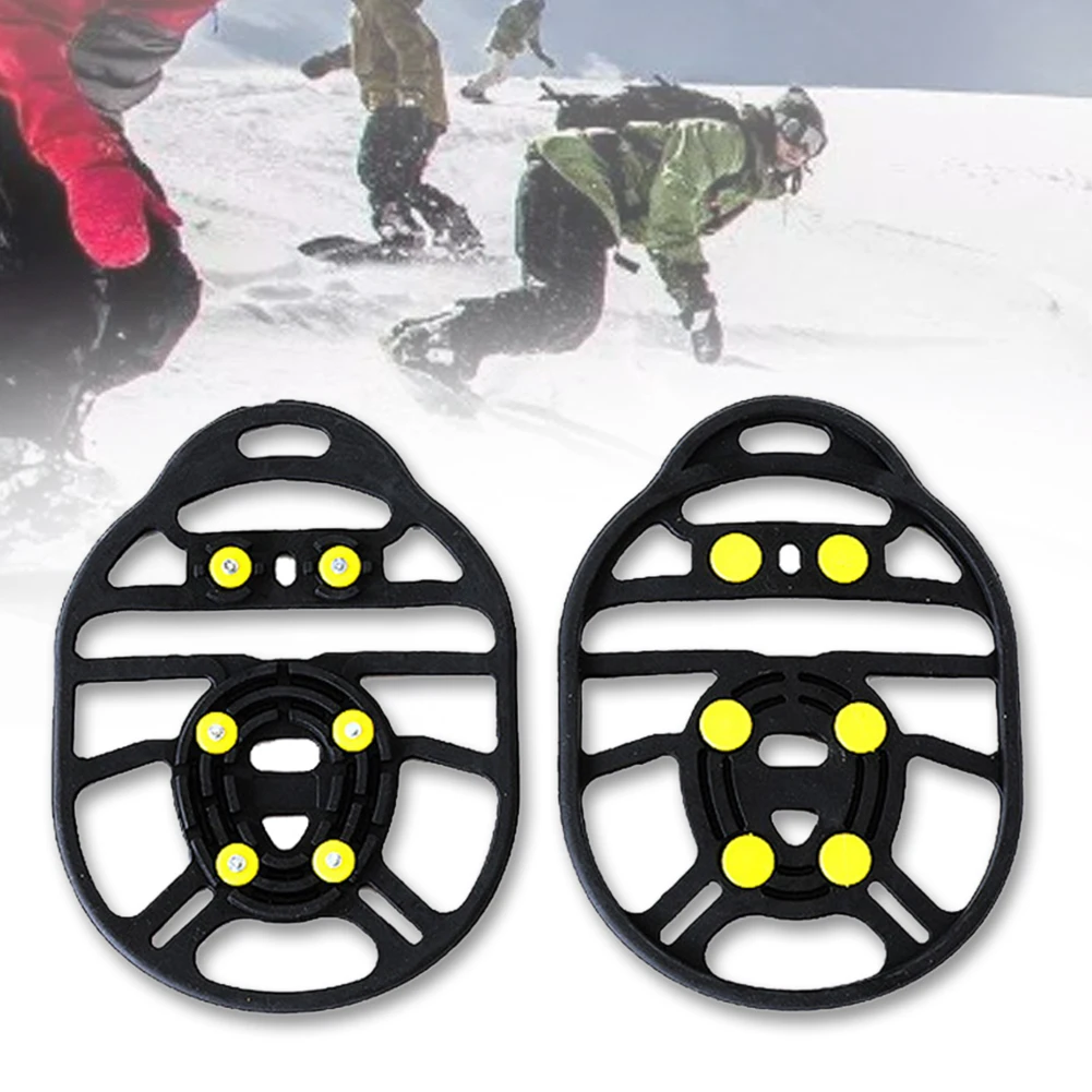 

1 Pair 6 Stud Shoe Spikes Crampon Traction Unisex Climbing Anti Slip Stretch Fit Ice Gripper Universal Winter Outdoor Hiking