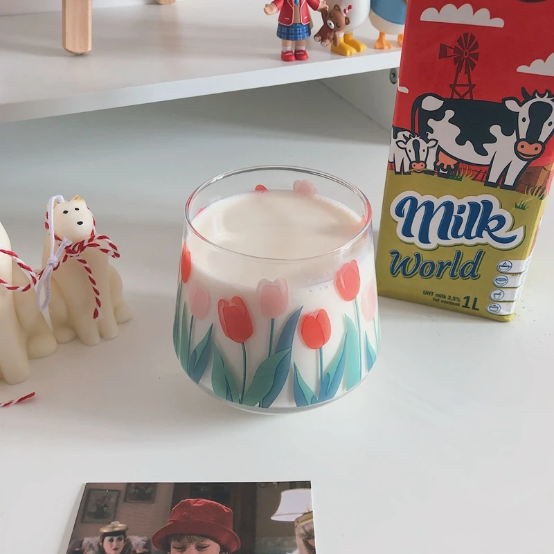 Kawaii Korea Style Tulip Glass Cup - Limited Edition