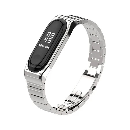 Silver Mi jobs mi Band 4 металлический ремешок для Xiaomi mi Band 4 3 умный браслет модный браслет из нержавеющей стали для mi band 4 3 Аксессуары - Цвет: Silver