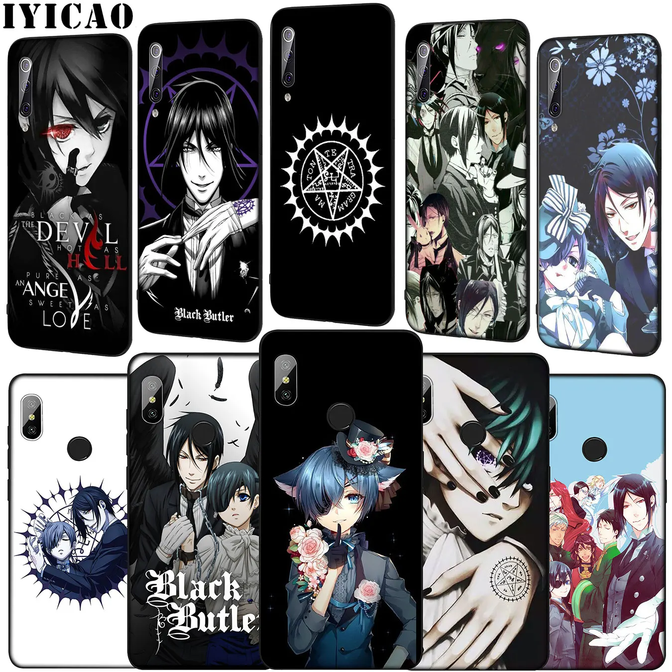 Black Butler Kuroshitsuji Anime Soft Phone Case for Xiaomi Mi 10 9 9T A3 Pro CC9 CC9E 8 SE A2 Lite A1 6 pocophone f1 Mi10 |