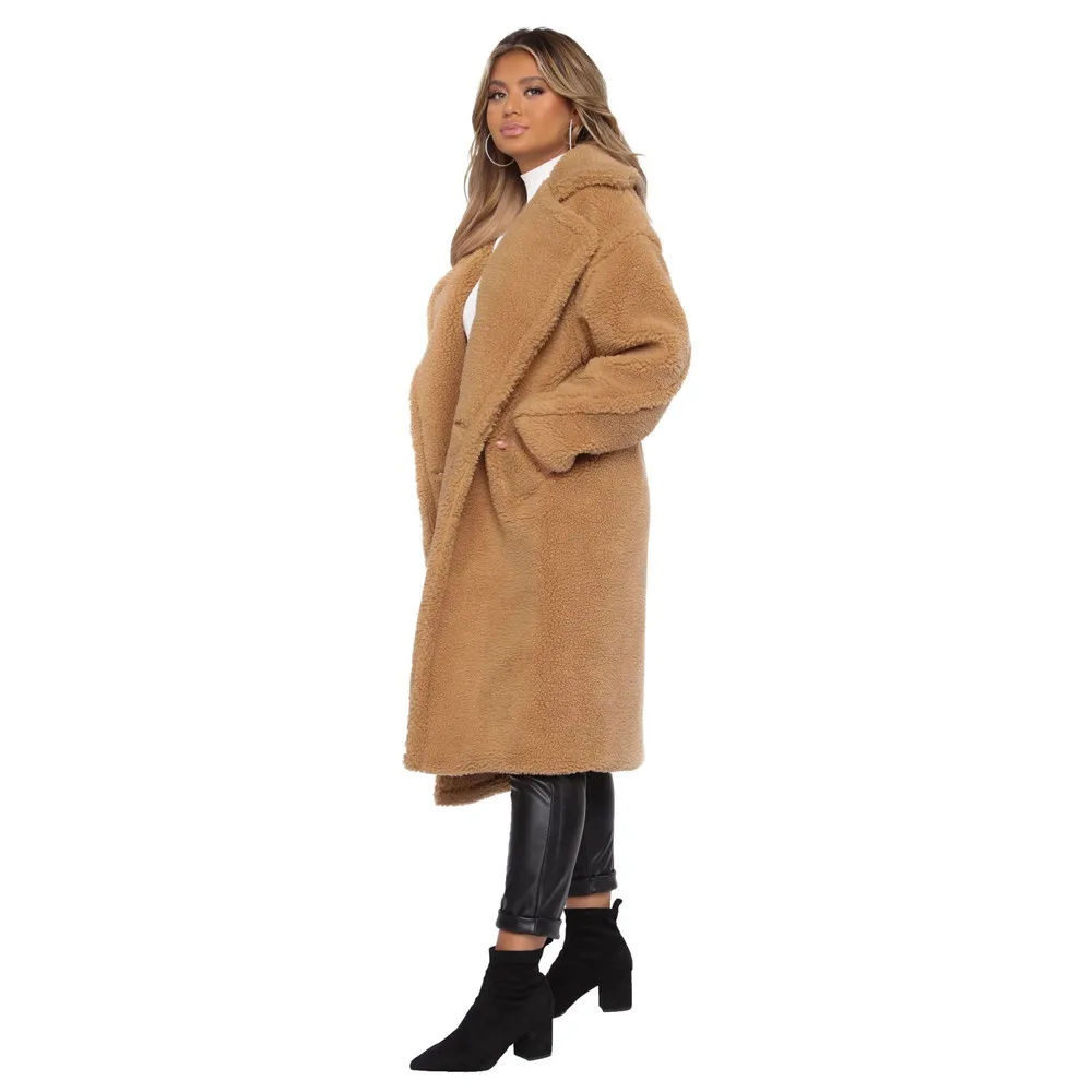 Maoxzon для женщин Модное теплое толстое пальто для женщин осень-зима длинным рукавом Свободные парки, зимняя одежда для детей с плюшевой подкладкой пальто XXL