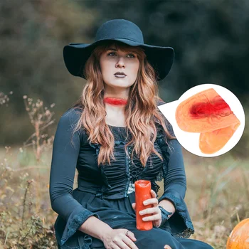 

1 Pc Halloween Makeup Props Trick Prank Tool (Neck Scar B Pattern Red Khaki)