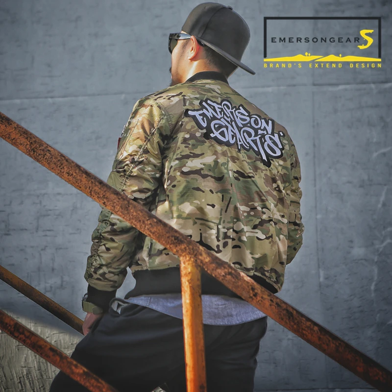 Emersongear Мужская термокуртка MA1 стильная теплая уличная Camoflage SoftShell водонепроницаемая ветрозащитная куртка повседневная тактическая куртка
