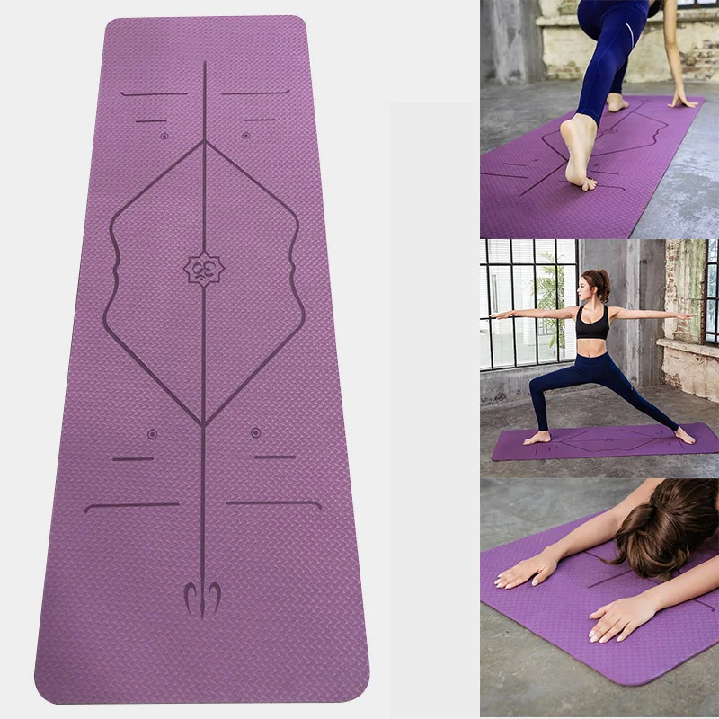 

Rubber Comfortable Yoga Pad Non-Slip Exercise Mat with Position Line Fitness Beginners Gym Lose Weight Yoga Mat X85