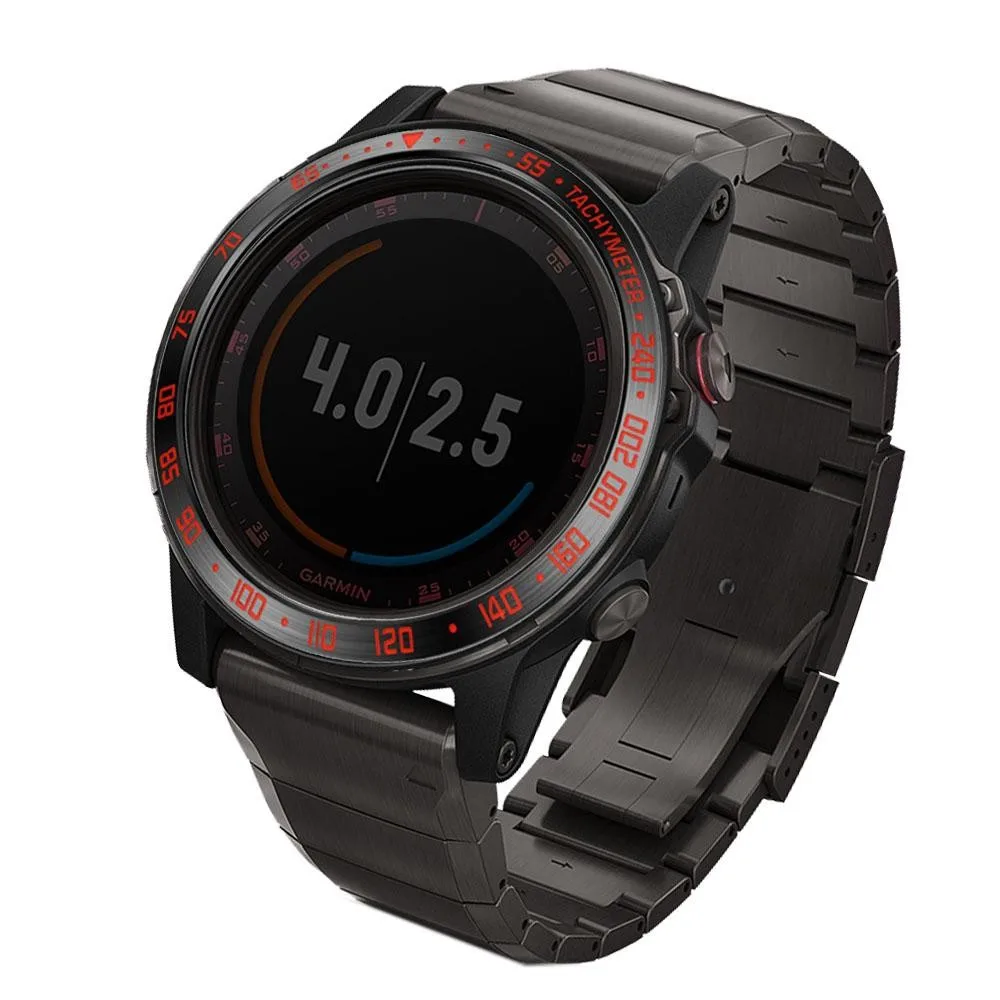 Для часов Garmin Fenix 5/5 Plus, Безель, кольцо из нержавеющей стали, скульптурный тахиметр, клейкая крышка, защита от царапин, кольцо