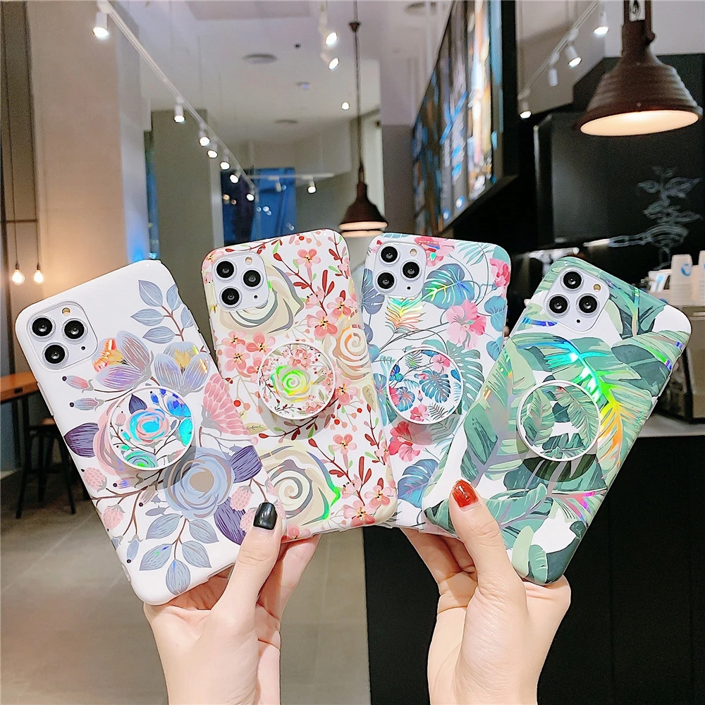 

For iPhone 12 Pro Max/12 Pro/12 Max/12 Phone Cases Colorful TPU Mobile Phone Case With Folding Stand for Apple New Phone