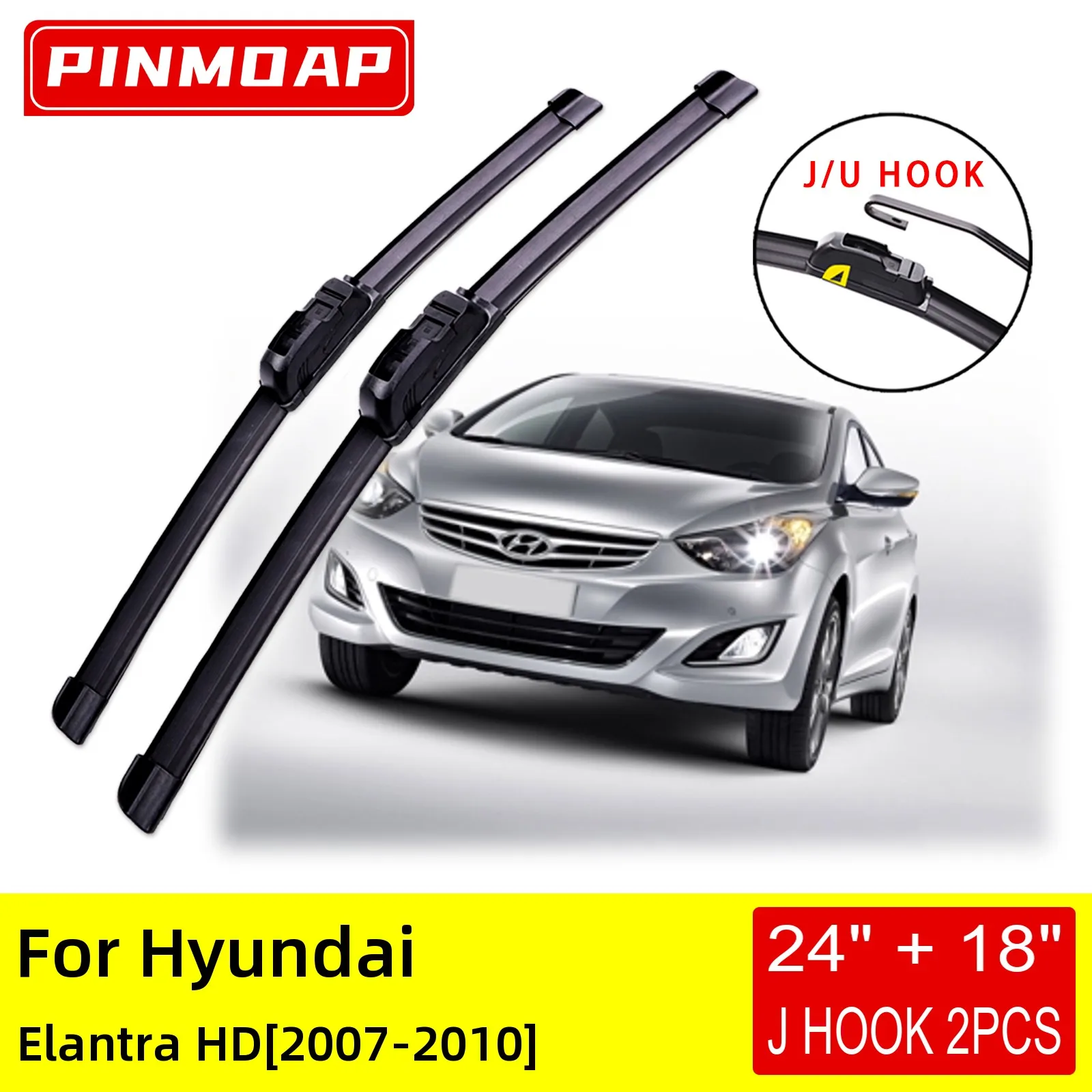 For Hyundai Elantra HD 2007 2008 2009 2010 Front Wiper Blades Brushes