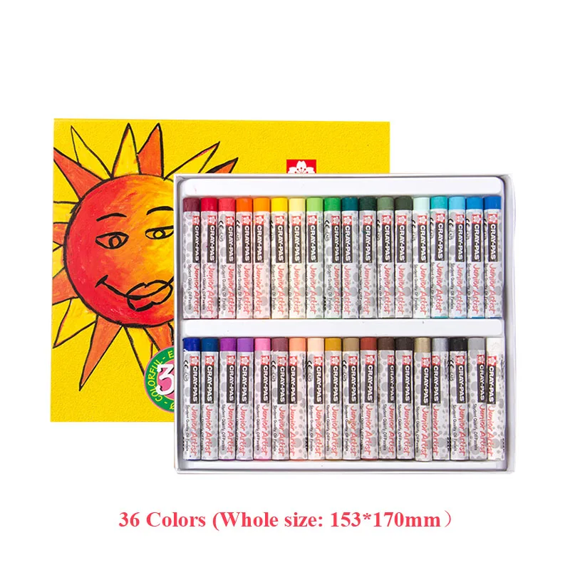 XEP-36colors SAKURA XEP/XLP набор для масляной пастели 12/16/25/36/50 Цвета цилиндрический мелки моющиеся студент Рисование граффити товары для рукоделия - Цвет: XEP-36colors