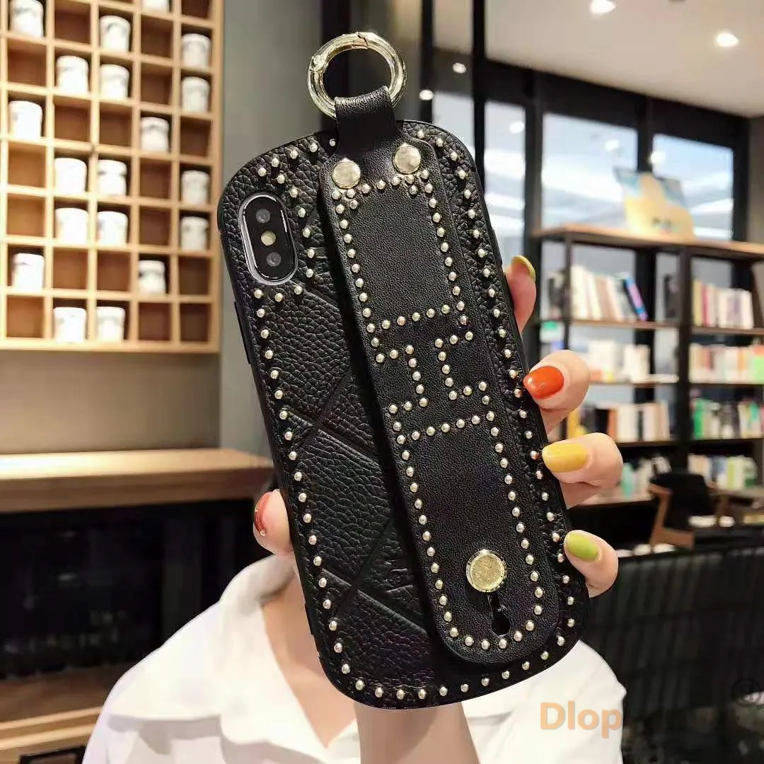 Black Модный портативный кожаный чехол для телефона для IPhone 11, 11Pro, X, XR, XS, Max, 6, 6 S, 7, 8 Plus, чехол с изогнутым ремешком, защитный чехол - Цвет: Black