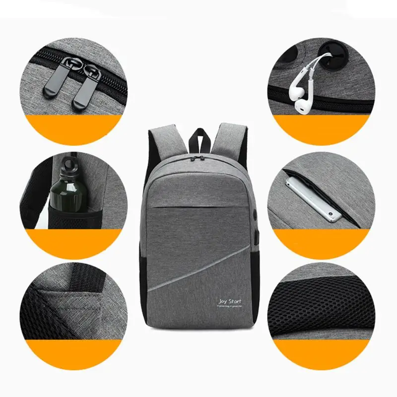 Противоугонный рюкзак USB порт Водонепроницаемая зарядка дорожная сумка для ноутбука из трех предметов