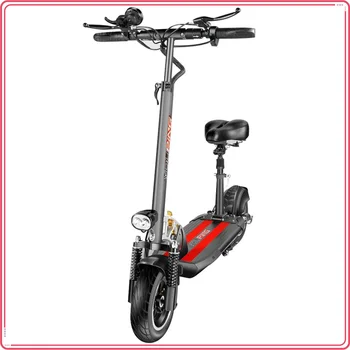 Günstig YOUPing Q02 Klapp Elektrische Roller 500W Motor 18ah 48v 10 InchTire Max Geschwindigkeit 25 Km/h Max Last 150kg Enthalten Sitze SCHWARZ