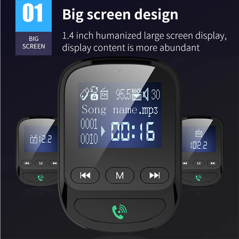 LAMJAD Автомобильный MP3-плеер беспроводной Bluetooth fm-передатчик модулятор Автомобильный комплект mp3-плеер SD/MMC карта двойной USB зарядное устройство