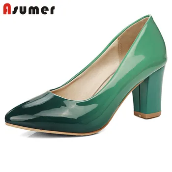 

ASUMER 2020 spring summer single shoes women pumps pointed toe slip on Gradient color high heels party wedding shoes woman