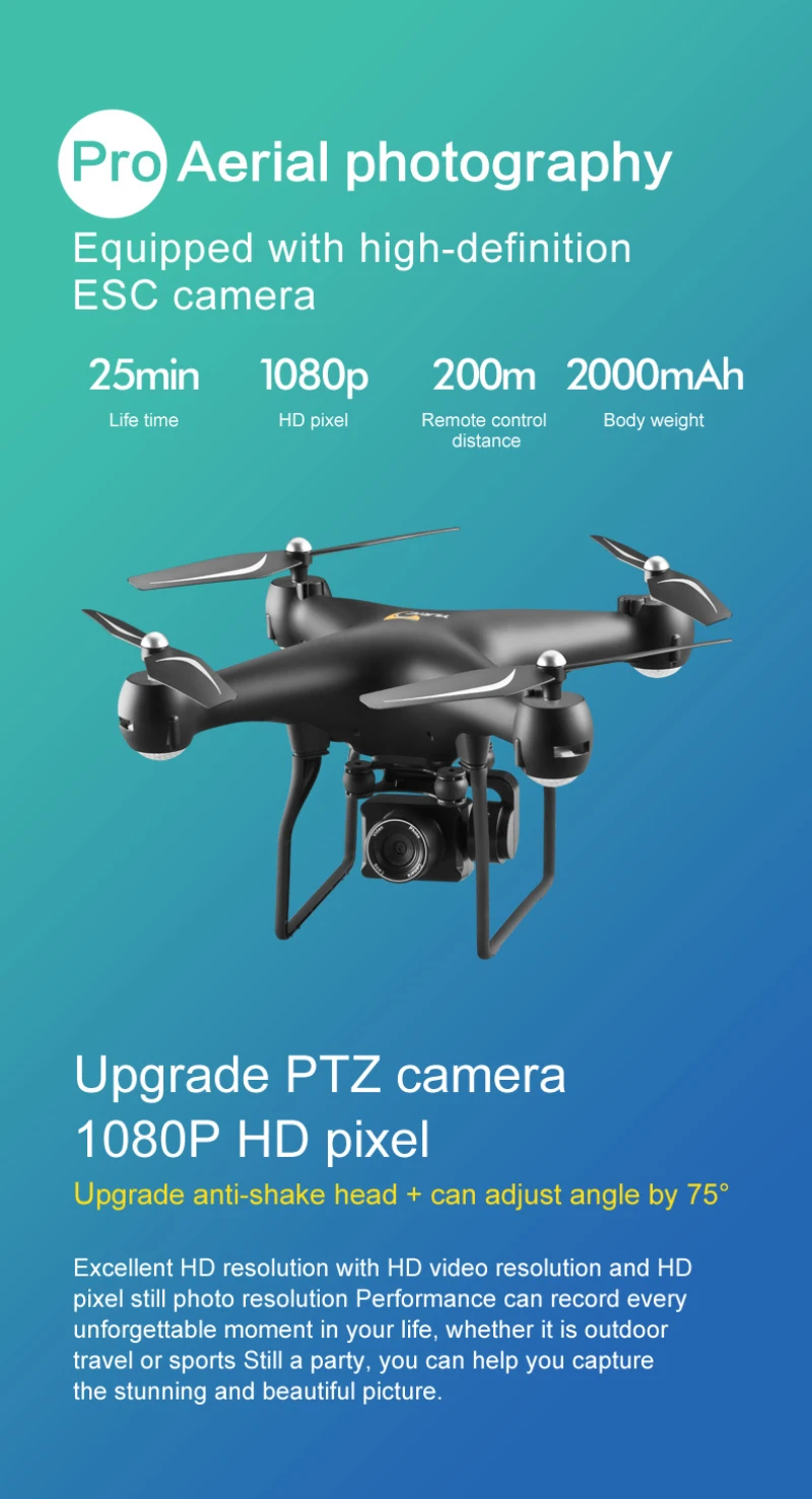 4 K/1080 P UHD антенна wifi Реальная передача беспроводной контроль Радиоуправляемый Дрон вертолет 200 м 25 минут приложение управление Квадрокоптер с автономным режимом