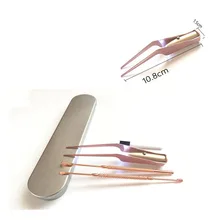 Светильник из нержавеющей стали, ложка для ушей, пинцеты для чистки, набор из 4 предметов, артефакт для ушей, ложка для ушей из нержавеющей стали, пинцет для чистки ушей