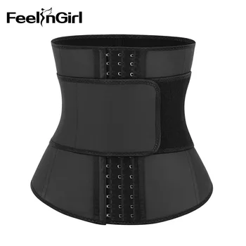 

FeelinGirl High Compression Latex Waist Trainer Slimming Belt Tummy Control Body Shapers Women Corset Underbust Body Fajas