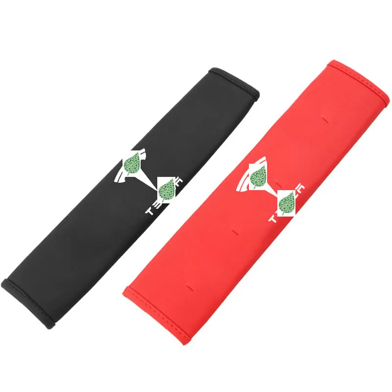 

For Tesla Model 3 S X Red Black Seat Belt Shoulder Pad Guard Cover Protector 2Pcs