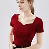 Bella Philosophy 2020 Summer Women's Puff Sleeve Square Collar Blouse Shirts Fashion Sexy OL Formal Tops Plus Size 4
