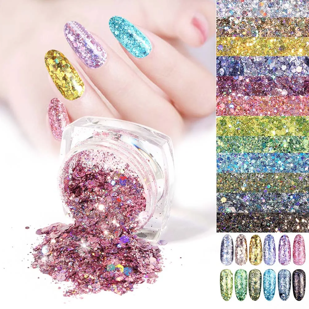

Nail Sequins Glitter Glossy Sequins Manicure DIY Fingers Beauty Decor QRD88