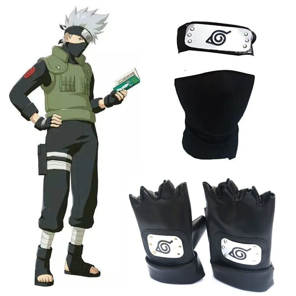 Аниме Hapyto Hatake Kakashi повязка на голову маска для лица перчатки оружие комплект