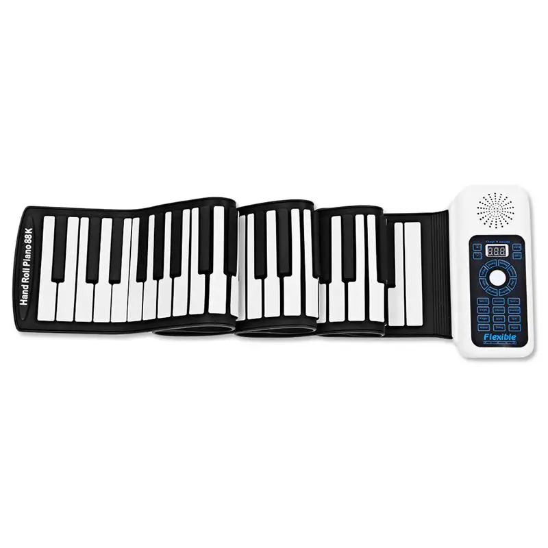 Portable Silicone+plastic 88 Keys Hand Roll Up Electronic Piano Keyboard With MIDI Learning Learning Toy Music Toy Musical Instr
