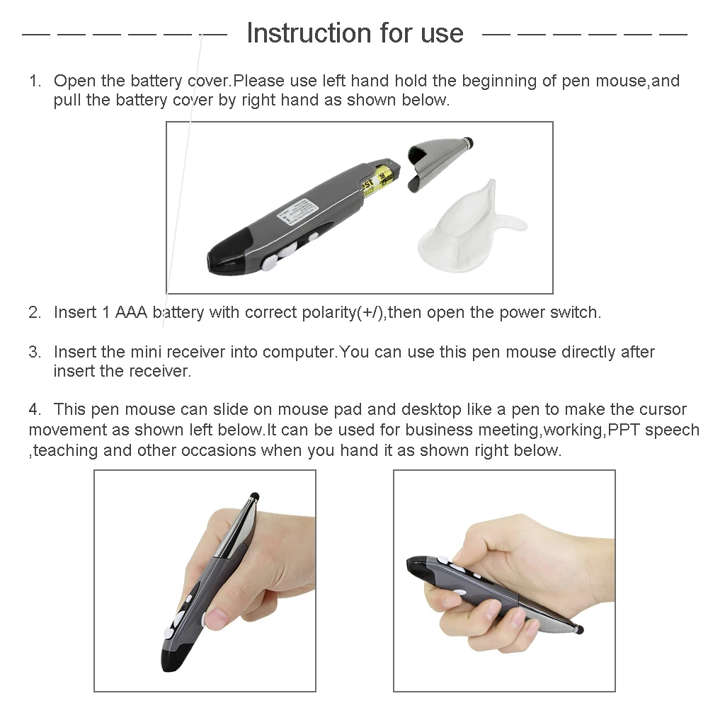 Pen Mouse with Touch Stylus Pen