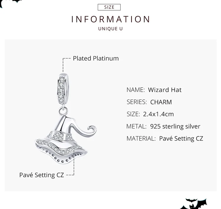 INBEAUT Лидер продаж Подлинная 925 пробы серебро Хэллоуин Король Череп Бусины fit Pandora браслет белый CZ Сердце Скелет Apple Шарм