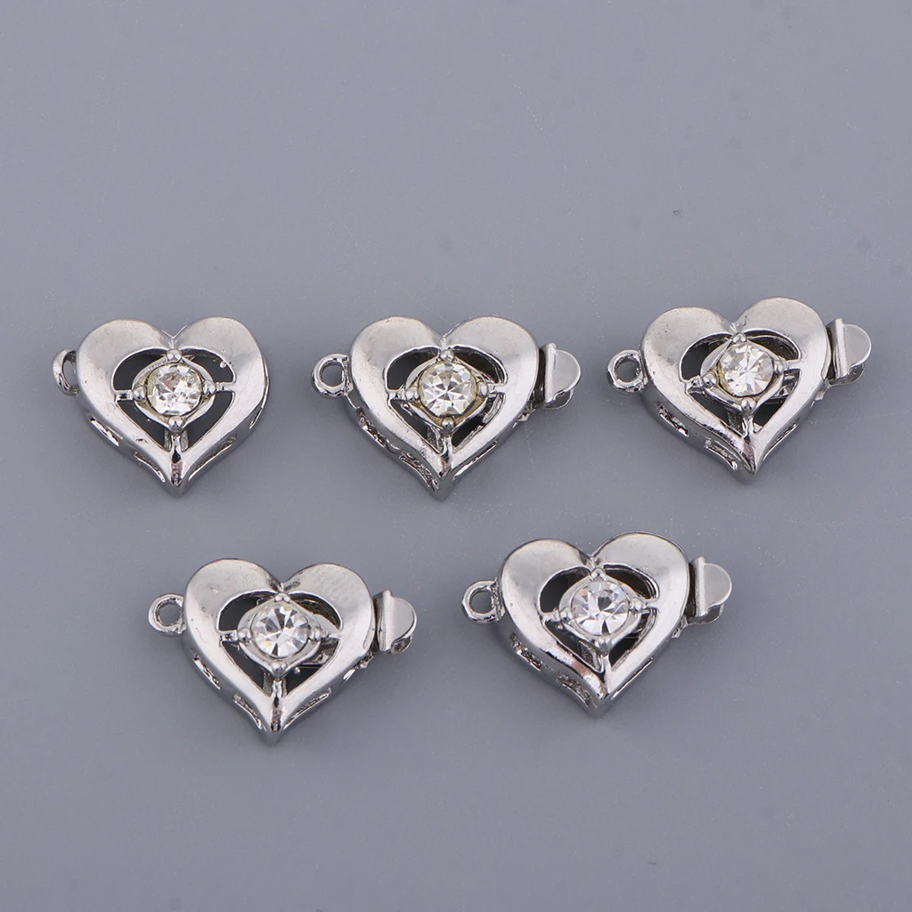 

5Pcs Love Heart Box Clasps Connectors for Jewelry Making and Repairing Findings DIY Necklaces Bracelets Clasps and Closure