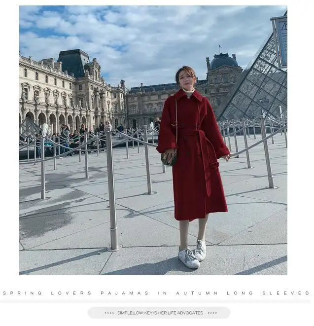 Шерстяная куртка для фотосессии во французском стиле, осень и зима, стиль, женское платье, Ретро стиль, британский стиль, двубортное, шерстяное