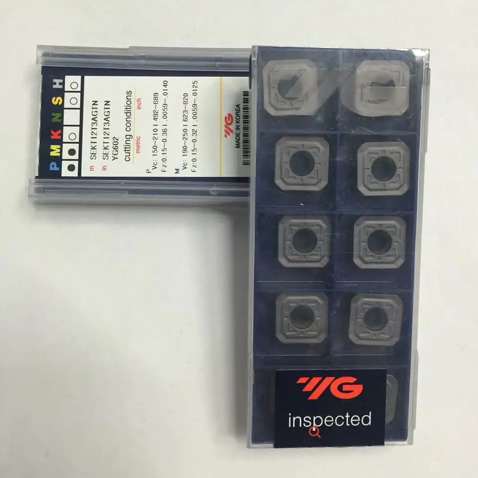 YG-1 SEKT1204AFTN SEKT12T3AGTN SEKT13T3AGTN SEMT1204AFTN SEMT13T3AGSN YG602 Carbide Insert SEKT Inserts