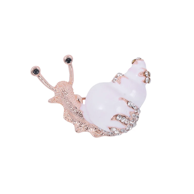 

2 Colors Available Rhinestone Snail Brooches for Women Kids Cute Small Enamel Insect Brooch Pin Jewelry Bijouterie