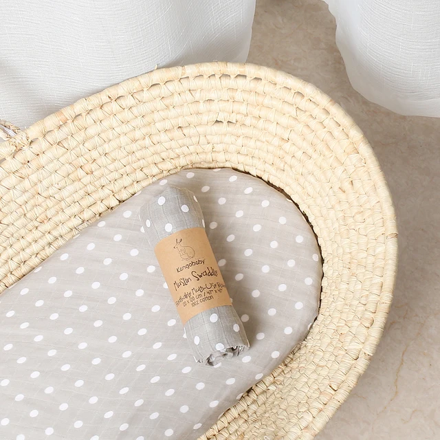 Kangobaby Fashion Muslin Swaddle Cloth Diaper Wrap Baby Receiving Blanket Squares Babyroom Decor 120x120cm 100% Cotton Grey Point