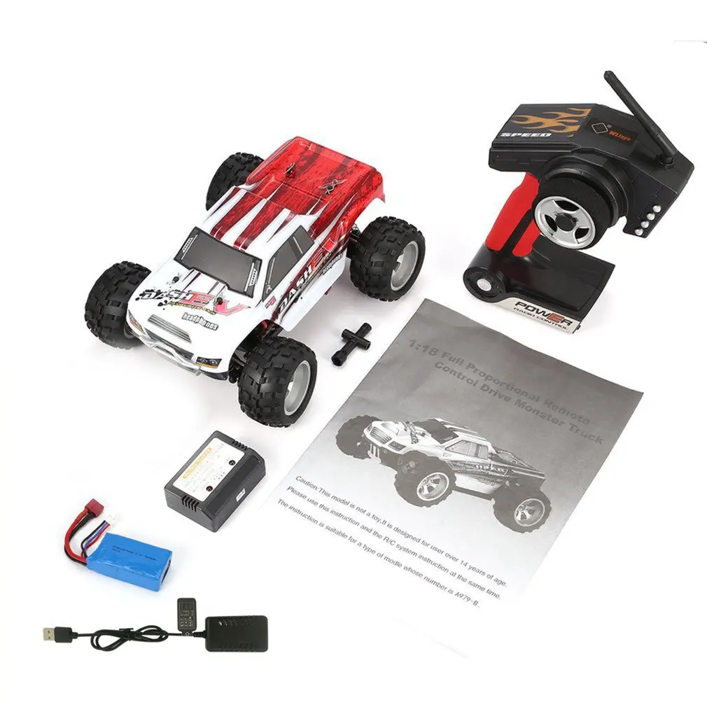 WLtoys A979-B 4WD 1/18 70 км/ч высокоскоростной монстр-Трак 1:18 2 4G Радиоуправляемый Багги