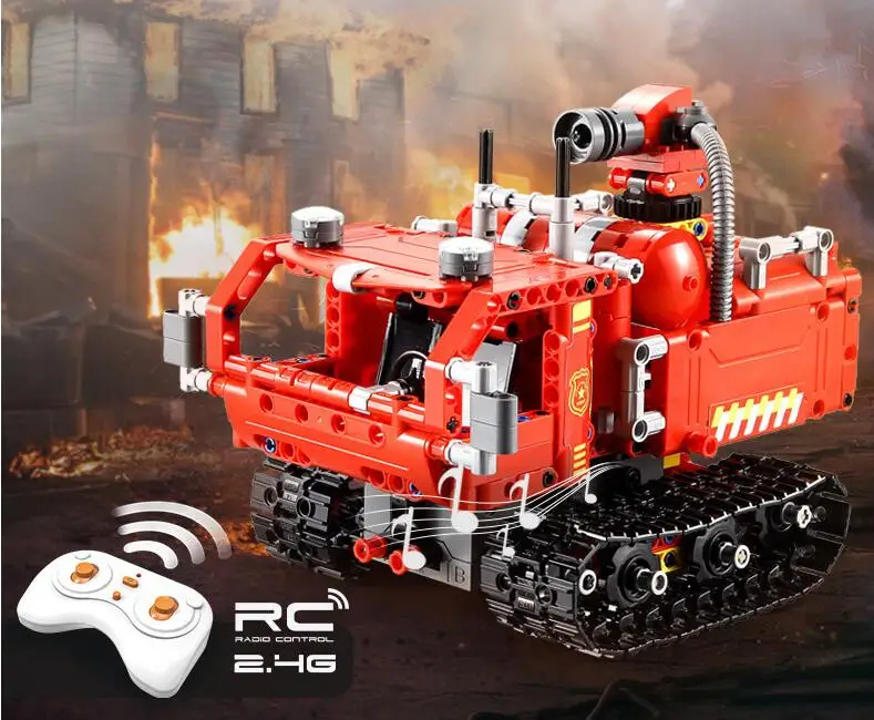 RC Technic defensor робот Кирпичи Модель автомобиля строительные полицейские блоки РОБОТ автомобильный блок город пожарная машина Кирпичи игрушки для детей
