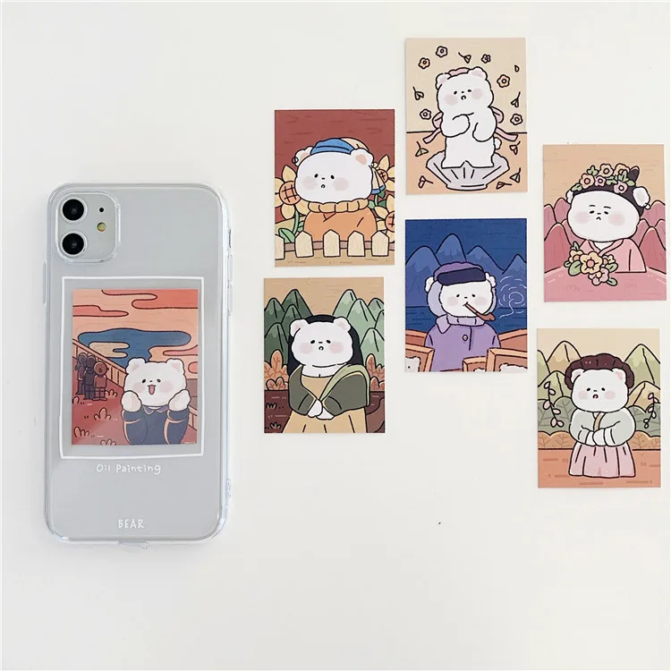 Cute illustration Card Japanese Cat Phone Case For iPhone 11 Pro Max XR Xsmax X Xs 7 Puls 6 6S 8 Cases Soft TPU Cover |