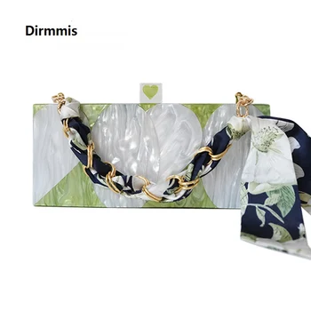 

New Trendy Handbag Brand Fashion Women Handbags Green Acrylic Letter Luxury Party Prom Evening Bag Woman Casual Box Clutch Purse