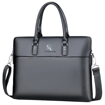 

Men's Business Handbag Natural Leather Shoulder Bag Men's Luxury Briefcase Male 14 Inch Laptop Bag Messenger Bag Document Bag
