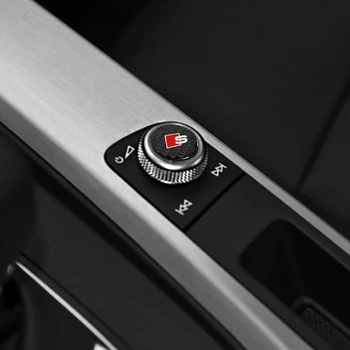 

1pc 18mm For Audi a3 a4 a5 a6 s4 s5 s6 s7 c5 c6 b7 b8 q3 q5 carbon fiber car interior control sticker multimedia button sticker