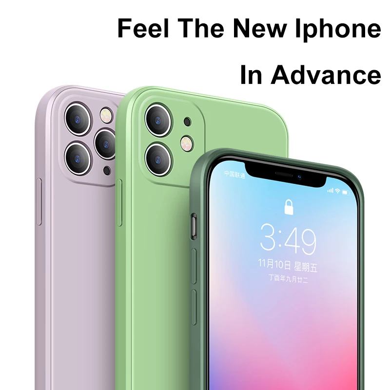 Квадратный жидкий силиконовый чехол для iPhone 6 6S 7 8 Plus 11 Pro Max XS SE 2020 X XR новый