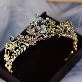 

European Bridal Crowns Tiara Bride Headband Wedding Diadem Queen Crown Wedding Hair Accessories