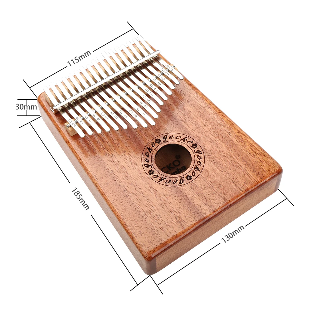 Gecko-17 Keys Kalimba Thumb, Imported Solid Mahogany Body, Musical Instrument with EVA bag Learning Book, Tune Hammer, K17M