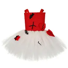 Voodoo юбка-пачка для куклы платье для девочек Хэллоуин готический страшный швейный костюм для ролевых игр с сердцем наряд для маленьких детей на день рождения, одежда