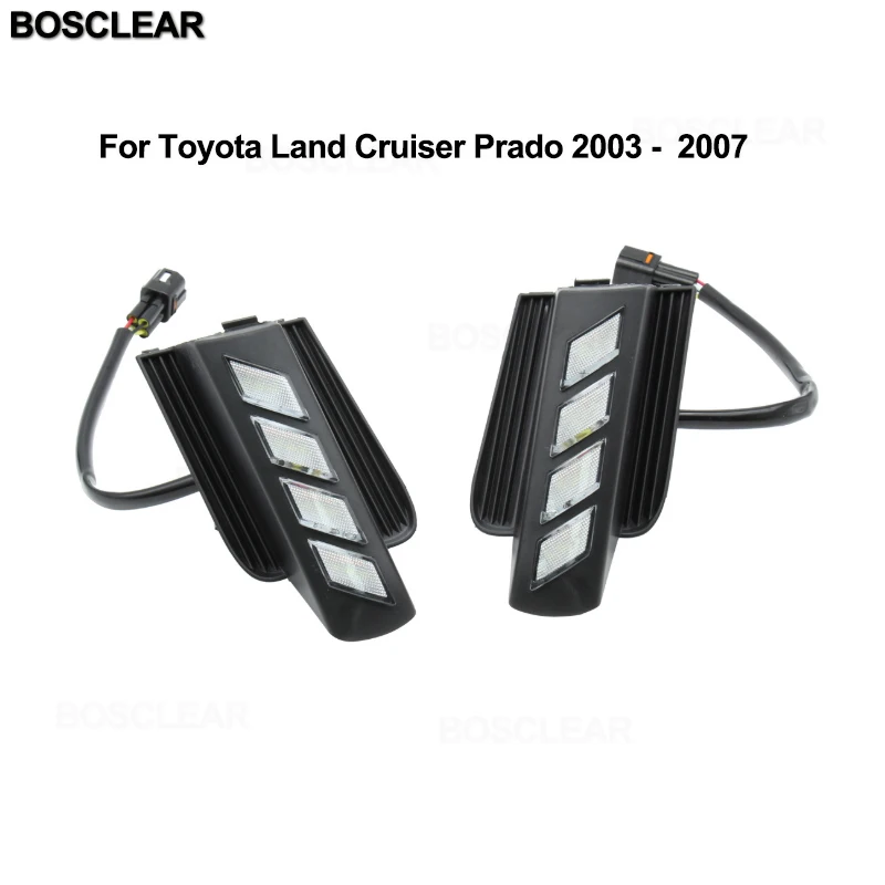 Prado 2003-2007 2 шт. Светодиодный дневной ходовой светильник Модифицированная противотуманная фара для Toyota Land Cruiser 2700/4000 Fj150 Lc150-19 Prado 2003-07 2013-14 - Цвет: Prado 2003-2007