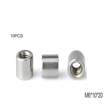 

Free shopping 10pcs/lot M6*10*20 Hex Longer Union Nut Stainless Steel Screw joint nut Hex Union Nut High quality